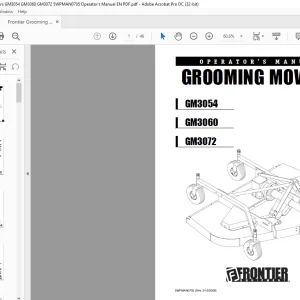 Frontier Grooming Mowers GM3054 GM3060 GM3072 Operator's Manual(5WPMAN0705) - PDF DOWNLOAD