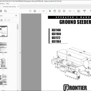 Frontier Ground Seeder GS1148 GS1160 GS1172 GS1184 5WPMAN1236 Operator's Manual - PDF DOWNLOAD
