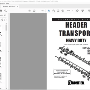 Frontier Header Transport Heavy Duty HT1232 HT1242 HT1248 Operator's Manual - PDF DOWNLOAD