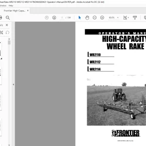 Frontier High Capacity Wheel Rake WR2110 WR2112 WR2114  Operator's Manual(TNOMUS00W21) - PDF DOWNLOAD