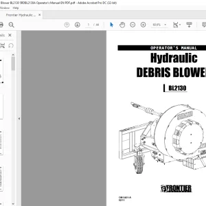 Frontier Hydraulic Debris Blower BL2130 Operator's Manual(5RDBL2130A) - PDF DOWNLOAD