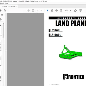 Frontier Land Planes LP1048L LP1060L 5TL16330 Operator's Manual - PDF DOWNLOAD