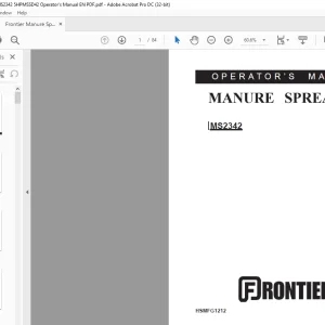 Frontier Manure Spreader MS2342 Operator's Manual(5HPMSSD42) - PDF DOWNLOAD
