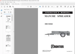 Frontier Manure Spreder MS1108GD Operator's Manual(5HP73176) - PDF DOWNLOAD
