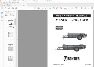 Frontier Manure Spreder MS1223 MS1227 Operator's Manual(HPOMSP4) - PDF DOWNLOAD