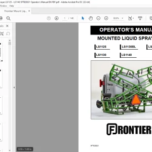 Frontier Mount Liquid Sprayer S1125 LS1130 LS1130BL LS1140 LS1145 Operator’s Manual(5FT820021) - PDF DOWNLOAD