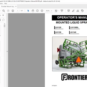 Frontier Mount Liquid SprayerLS1125 LS1130BL LS1130 LS1140 Operator's Manual(5FT820015) - PDF DOWNLOAD