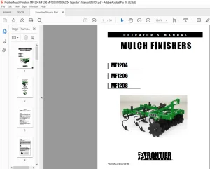 Frontier Mulch Finishers MF1204 MF1206 MF1208 Operator's Manual(PM50062254) - PDF DOWNLOAD
