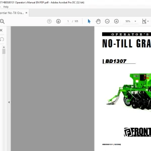 Frontier No-Till Grain Drill BD1307 Operator's Manual(HB0500131) - PDF DOWNLOAD