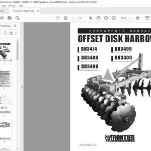 Frontier Offset Disk Harrows DH3474 DH3480 DH3490 DH3499 DH3409 Operator's Manual(5TL15659)  - PDF DOWNLOAD