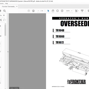 Frontier Overseeder TR1048 TR1060 TR1072 Operator's Manual(5WPMAN0100) - PDF DOWNLOAD