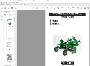 Frontier Power Rakes PR1148 PR1160 Operator's & Parts Manual - PDF DOWNLOAD