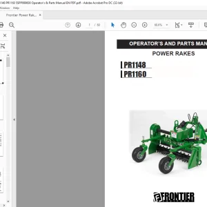 Frontier Power Rakes PR1148 PR1160 Operator's & Parts Manual - PDF DOWNLOAD