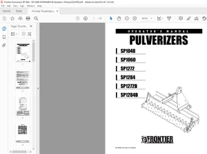 Frontier Pulverizers SP1048 SP1060 SP1272 SP1284 SP1212B SP1284B Operator’s Manual(WPMAN0146) - PDF DOWNLOAD