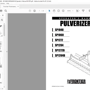 Frontier Pulverizers SP1048 SP1060 SP1272 SP1284 SP1212B SP1284B Operator’s Manual(WPMAN0146) - PDF DOWNLOAD