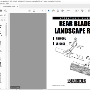 Frontier Rear Blade & Landscape Rake RB1060L LR1060L Operator's Manual(5WPMAN0170)  - PDF DOWNLOAD