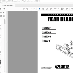 Frontier Rear Blades RB2307 RB2308 RB2309 RB2310 Operator's Manual (5tmc8090017k) - PDF DOWNLOAD