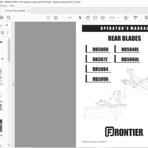 Frontier Rear Blades RB5060 RB5072 RB5084 RB5096 RB5048L RB5060L Operator's Manual(5TITE511156) - PDF DOWNLOAD