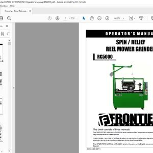 Frontier Reel Mower Grinder RG5000 Operator's Manual(5NTRG5007901) - PDF DOWNLOAD