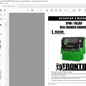Frontier Reel Mower Grinder RG5500 Operator's Manual ( 5NTRG5507901) - PDF DOWNLOAD