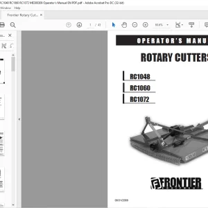 Frontier Rotary Cutters RC1048 RC1060 RC1072 Operator's Manual(ME300309) - PDF DOWNLOAD