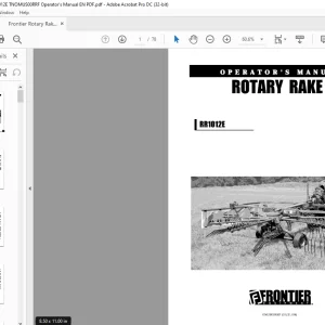 Frontier Rotary Rake RR1012E Operator's Manual (TNOMUS00RRF ) - PDF DOWNLOAD