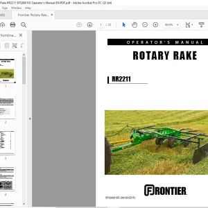 Frontier Rotary Rake RR2211 Operator's Manual(5PQ990105) - PDF DOWNLOAD