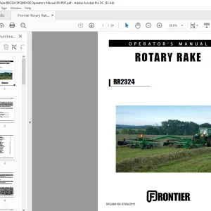 Frontier Rotary Rake RR2324 Operator's Manual(5PQ990108)  - PDF DOWNLOAD