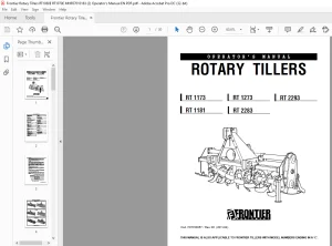Frontier Rotary Tillers RT 1173 RT 1273 RT 2293 RT 1181 RT 2283 Operator's Manual(F07010857) - PDF DOWNLOAD