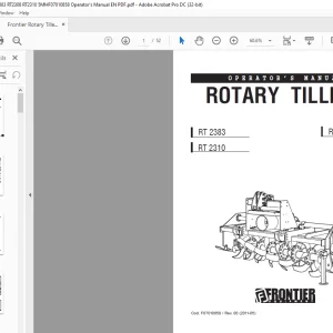 Frontier Rotary Tillers RT2383 RT2308 RT2310 Operator's Manual( 5MHF07010858) - PDF DOWNLOAD