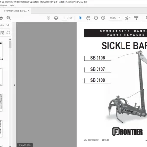 Frontier Sickle Bar SB 3106 SB 3107 SB 3108Operator's Manual( 5GH19502991 ) - PDF DOWNLOAD
