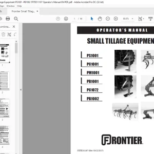 Frontier Small Tillage Equipment PS1001 PC1001 PM1001 PB1001 PC1072 PB1002 Operator's Manual(5TITE511107) - PDF DOWNLOAD