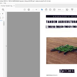 Frontier Tandem Agricultural Disks TM5118 TM5120 TM5121 TM5124 Operator's Manual(5KBTSWMAN) - PDF DOWNLOAD