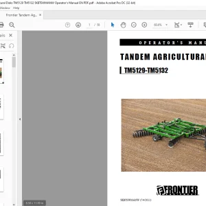 Frontier Tandem Agricultural Disks TM5129 TM5132 Operator's Manual(5KBTSWMANW) - PDF DOWNLOAD