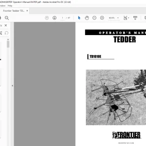Frontier Tedder TD1010E Operator's Manual(TNOMUS00TDF) - PDF DOWNLOAD