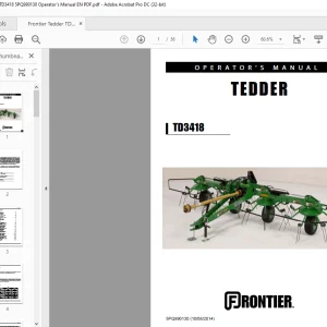 Frontier Tedder TD3418 Operator's Manual(5PQ990130) - PDF DOWNLOAD
