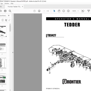 Frontier Tedder TD3427 Operator's Manual(5PQ990131) - PDF DOWNLOAD
