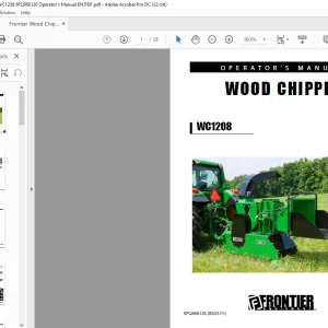 Frontier Wood Chipper WC1208 Operator's Manual(5PQ990126) -PDF DOWNLOAD