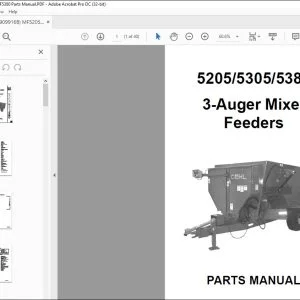 Gehl 5205 5305 5380 3-Auger Mixer Feeders PARTS MANUAL(909916) - PDF DOWNLOAD
