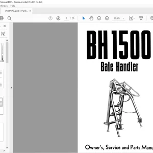 Gehl Bale Handler BH1500 Owner's Service And Parts Manual(901977A) - PDF DOWNLOAD