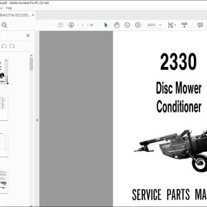 Gehl Disc Mower Conditioner 2330 Service And Parts Manual(904227) - PDF DOWNLOAD