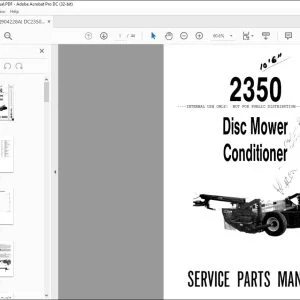 Gehl Disc Mower Conditioners 2350 SERVICE PARTS MANUAL(904228) - PDF DOWNLOAD