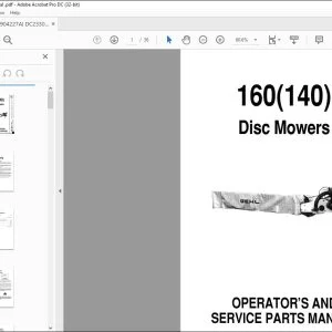 Gehl Disc Mowers 160 (140) OPERATOR'S AND Service Parts Manual(904518A) - PDF DOWNLOAD