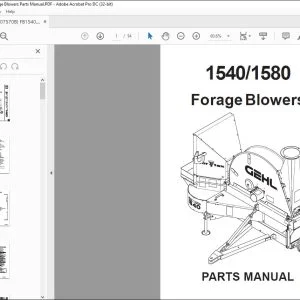 Gehl Forage Blowers 1540 1580 PARTS MANUAL(907570B) - PDF DOWNLOAD