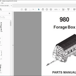 Gehl Forage Box 980 PARTS MANUAL(907592) - PDF DOWNLOAD