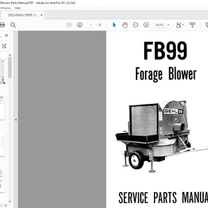 Gehl Forage Blower FB99 Service And Parts Manual(902494A) - PDF DOWNLOAD