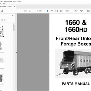 Gehl Front Rear Unload Forage Boxes 1660 & 1660HD Parts Manual(909859B) -  PDF DOWNLOAD