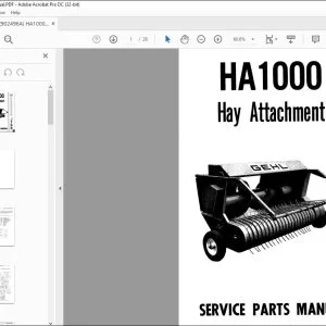 Gehl HA1000 Hay Attachment Service And Parts Manual(902496) - PDF DOWNLOAD