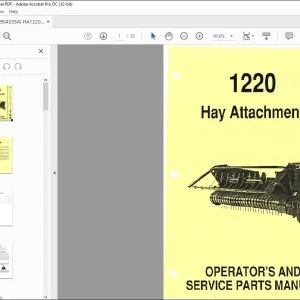 Gehl Hay Attachment 1220 OPERATOR'S AND SERVICE PARTS MANUALL(904335) - PDF DOWNLOAD