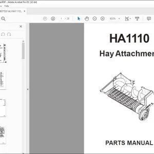 Gehl Hay Attachment HA110 Series PARTS MANUAL(907551A) - PDF DOWNLOAD